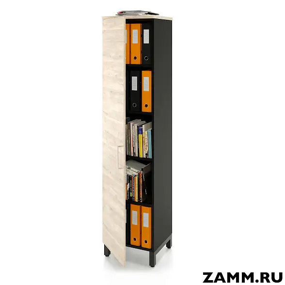 Шкаф ZAMM распашной 5 полок, 1 дверь. На металлокаркасе 450 Левый (Ш:450, Г:414, В:1905)